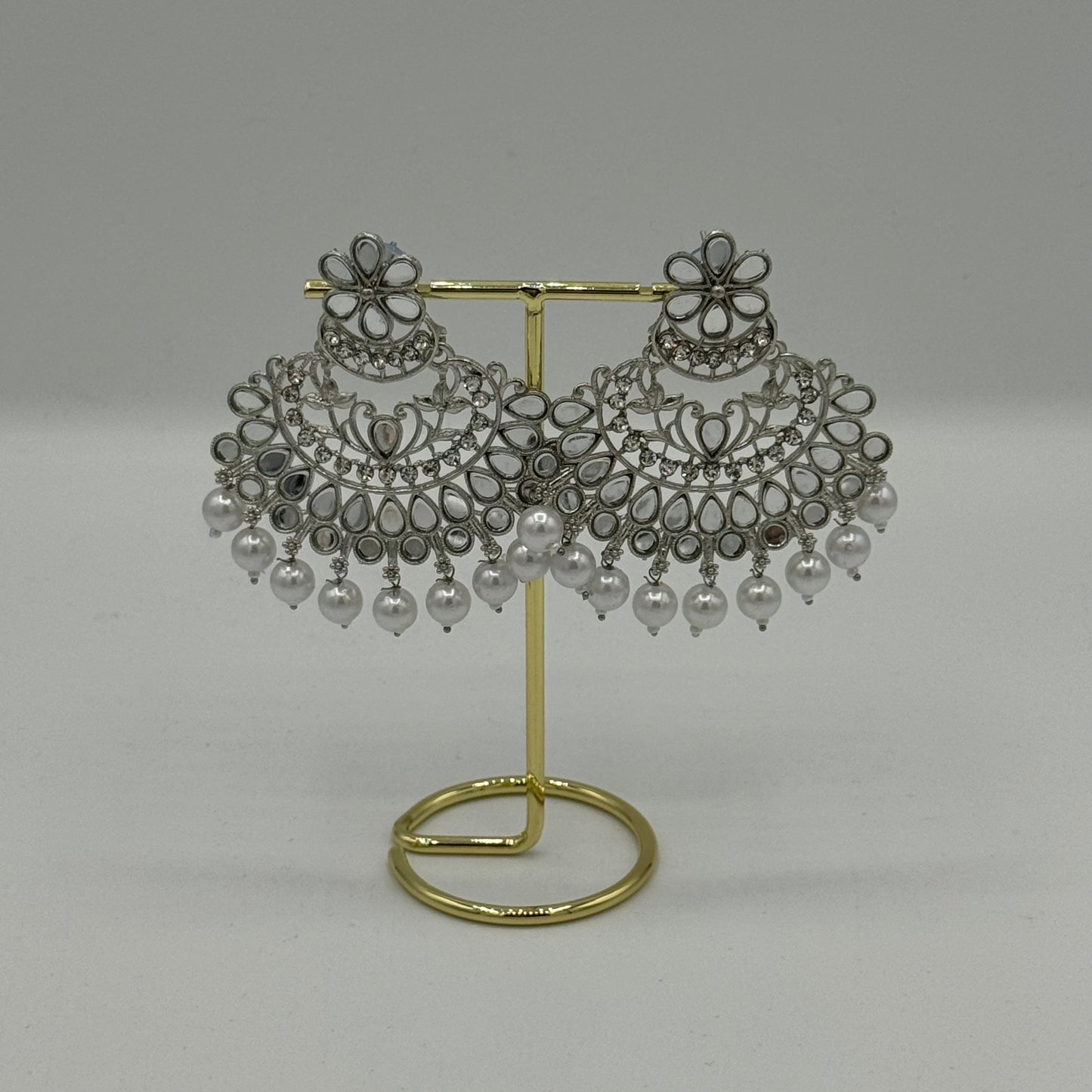 Silver Headpiece and Earrings Set