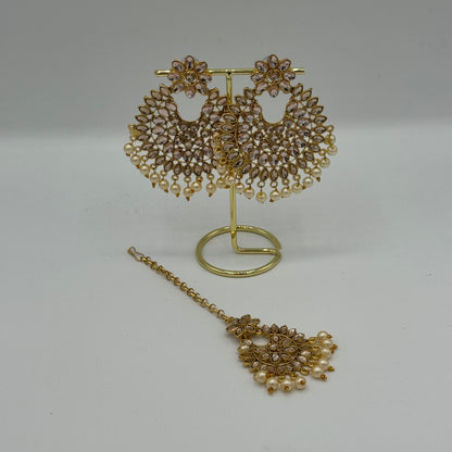 Gold Headpiece and Earrings Set